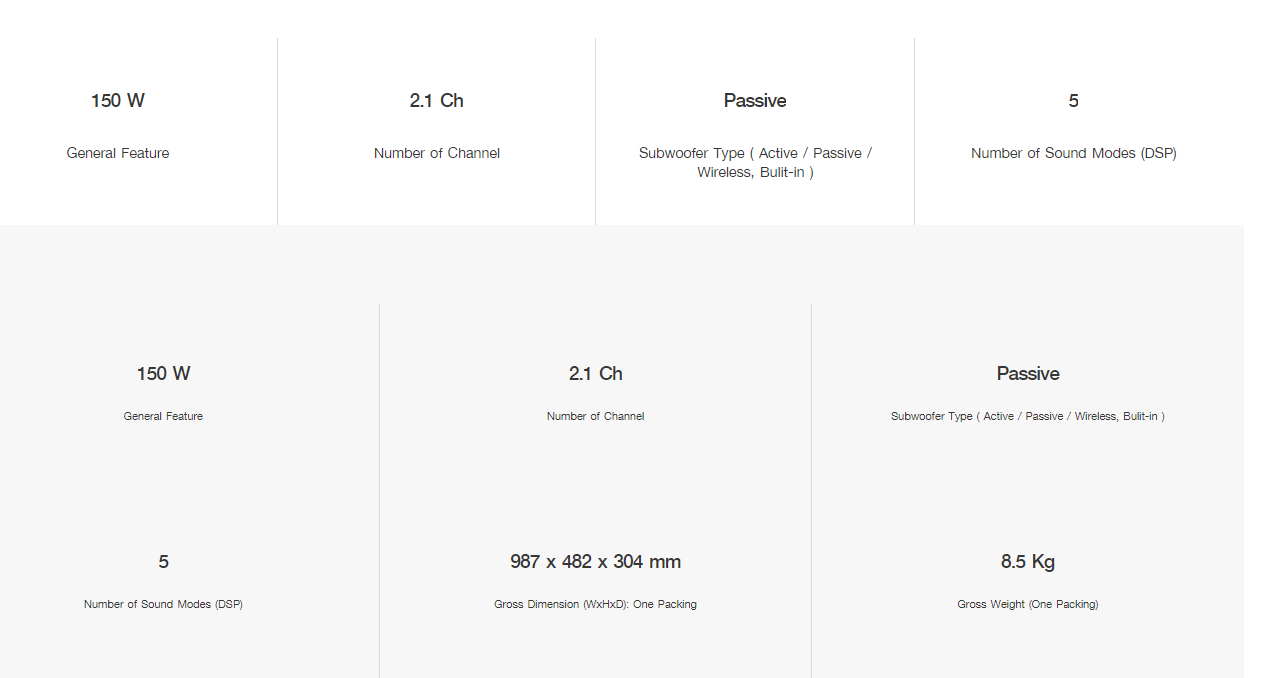 SAMSUNG ซาวด์บาร์ Sound Bar 150 วัตต์ 2.1 CH รุ่น HW-K350/XT (ชลบุรี ส่งฟรี)