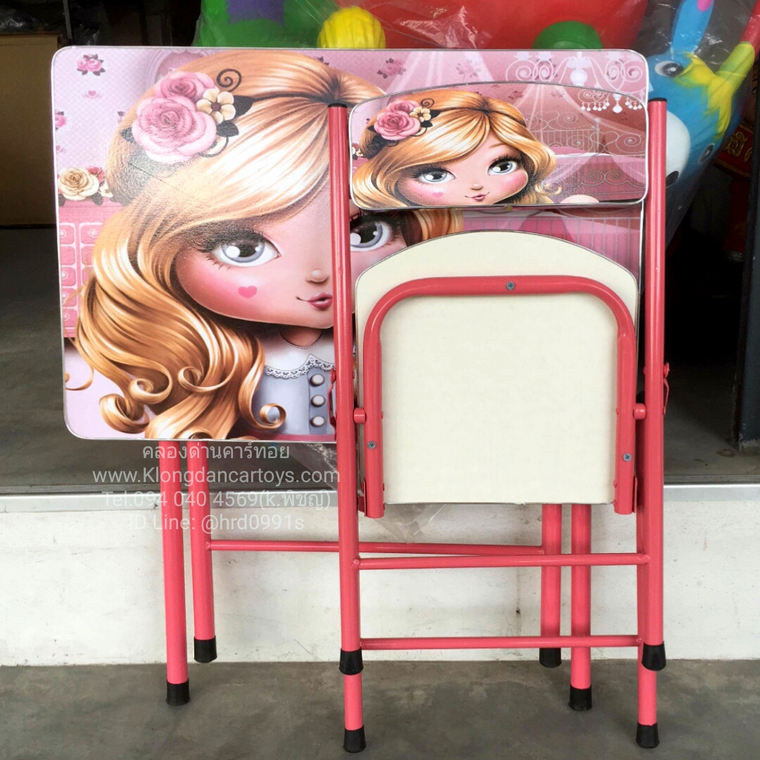 โต๊ะพับเด็ก*ระดับได้2ระดับ*(ขาเหล็ก, หน้าไม้อัด)