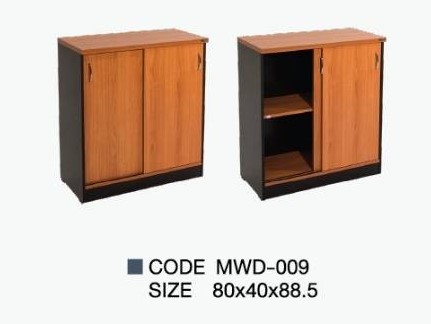 ตู้เอกสารบานเลื่อน MWD-009 เชอรี่ดำ