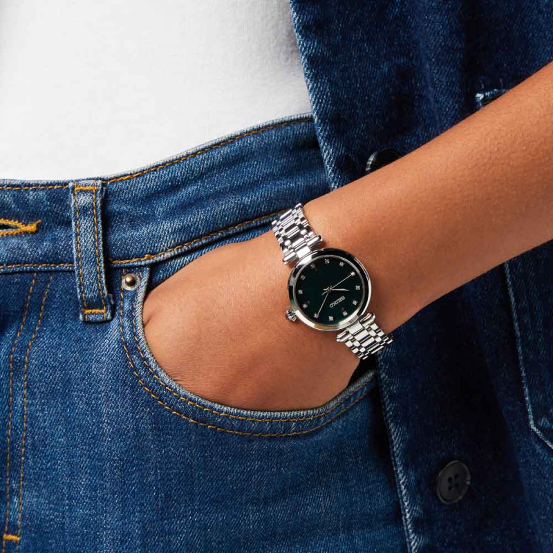 Seiko SRZ535P1 นาฬิกาผู้หญิง DIAMONDS Quartz Women's Watch