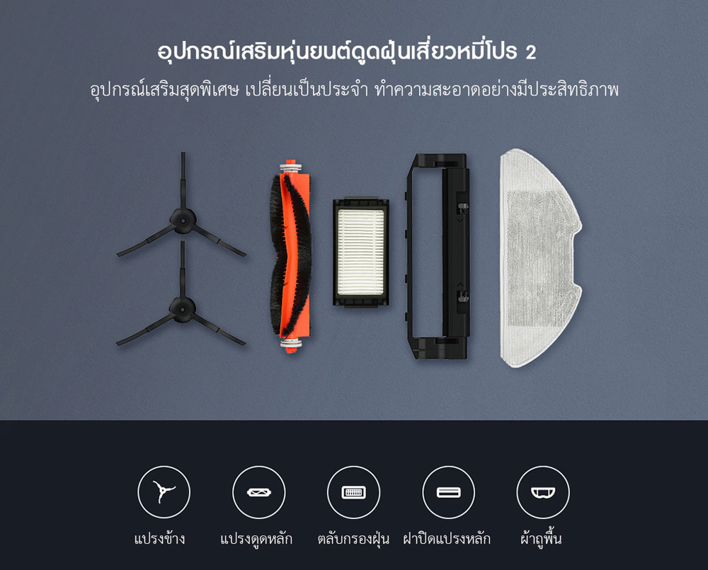 Xiaomi Robot Vacuum-Mop Pro (MJSTS1) Accessories - อุปกรณ์เสริมหุ่นยนต์ดูดฝุ่นเสี่ยวหมี่โปร (MJSTS1)