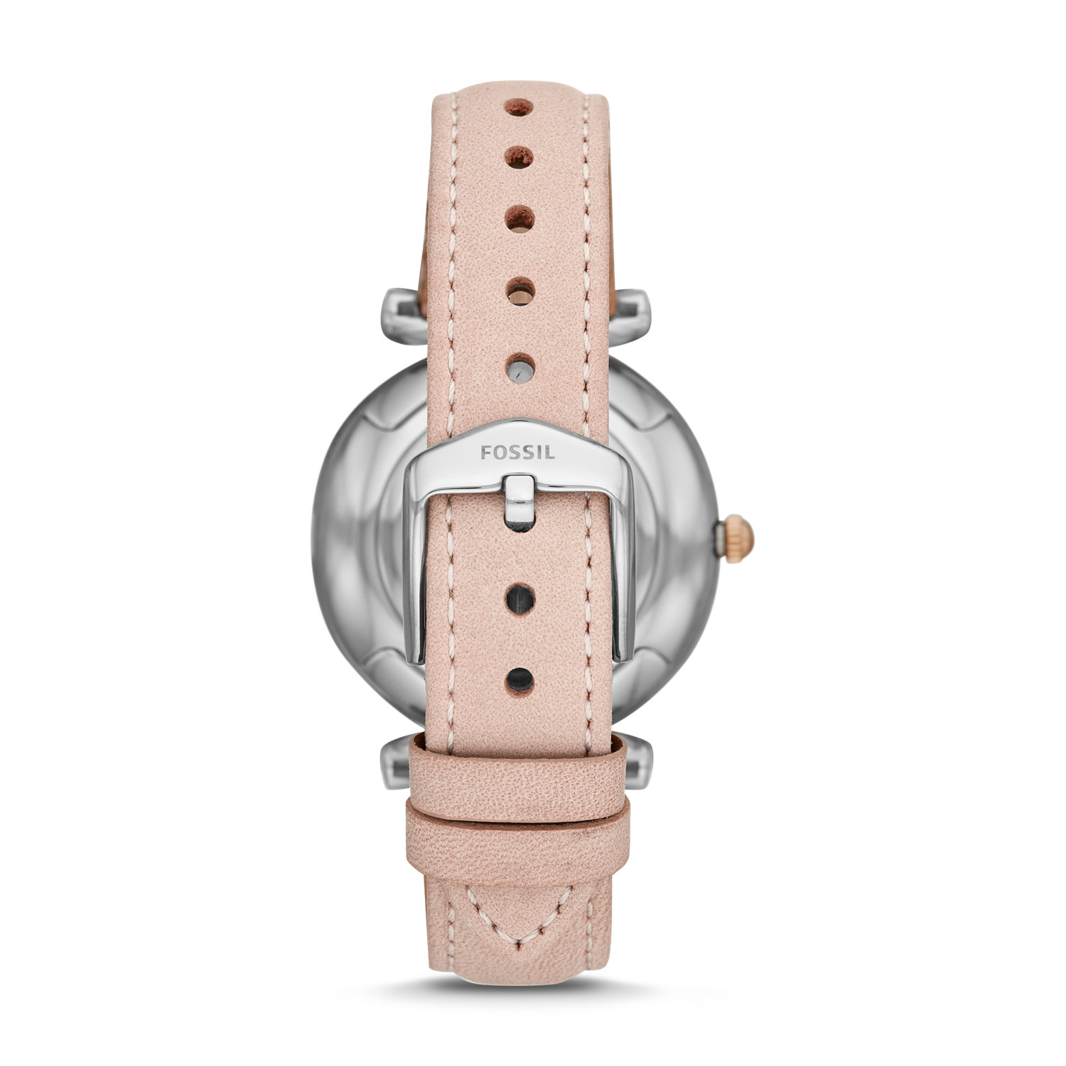 Fossil ES4484 นาฬิกาผู้หญิง Carlie Three-Hand Blush Leather Women's Watch