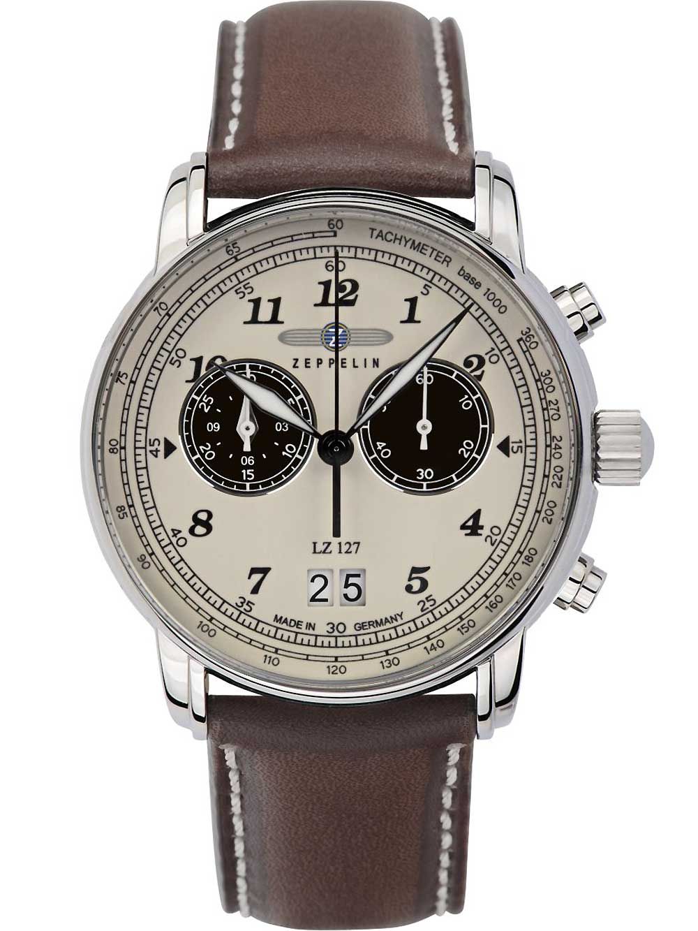 Zeppelin 8684-5 นาฬิกาผู้ชาย LZ127 big-date Chronograph Quartz Men's Watch