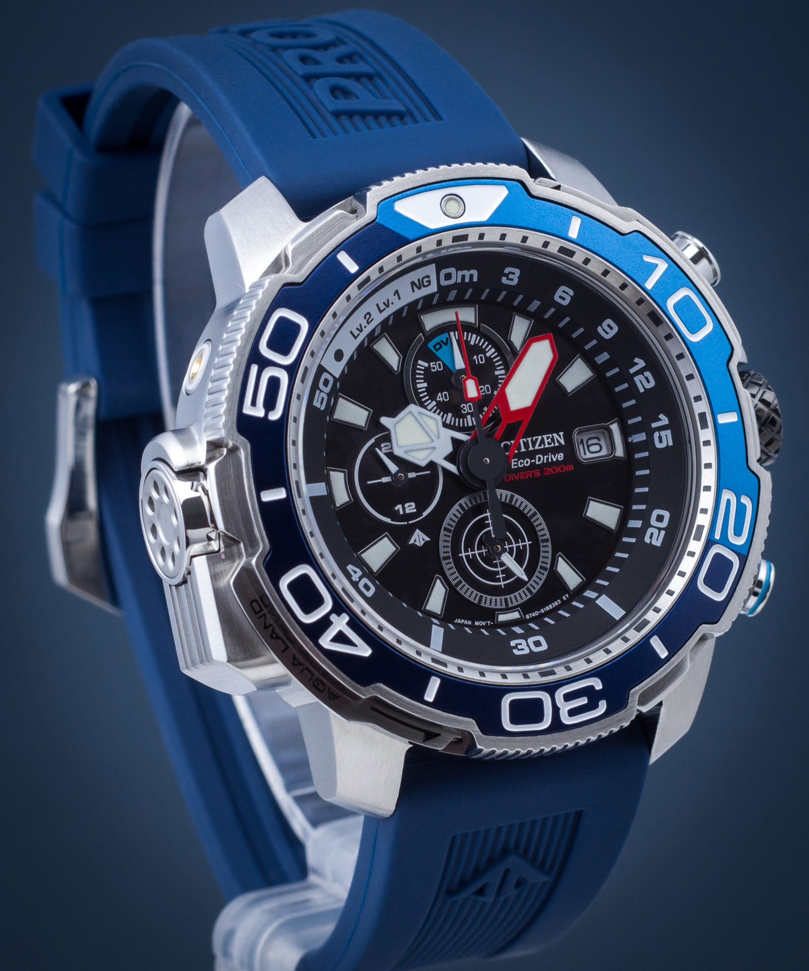 Citizen BJ2169-08E นาฬิกาผู้ชาย Eco-Drive Promaster Aqualand Chronograph Diver's Men's Watch