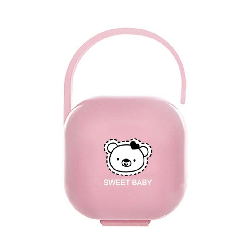 กล่องลายหมีสวีทเบบี้ กล่องกันฝุ่น แขวนได้ ใส่จุกนมแบบพกพา ใส่จุกหลอก BPA Free เก็บจุกนม