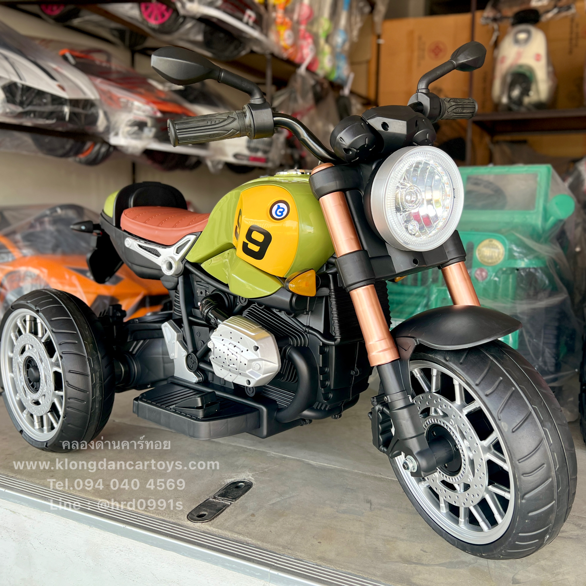 รถมอไซค์เด็กวินเทจBMWแบตเตอรี่💥คันใหญ่ บูลทูธเพลงได้💥(2มอเตอร์,แบต12v4.5a, เล่นusd mp3)