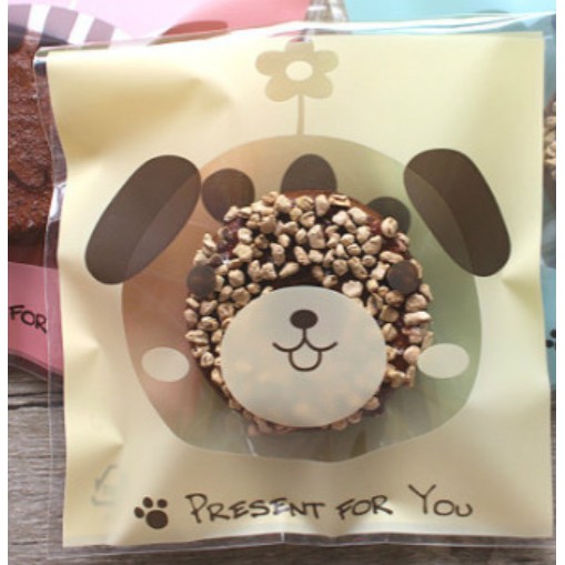 ถุงคุ๊กกี้ ฝากาว ขนาด 10×10 ซม. จำนวน 95-100 ชิ้นต่อแพ็ค ชุดที่ 3/6