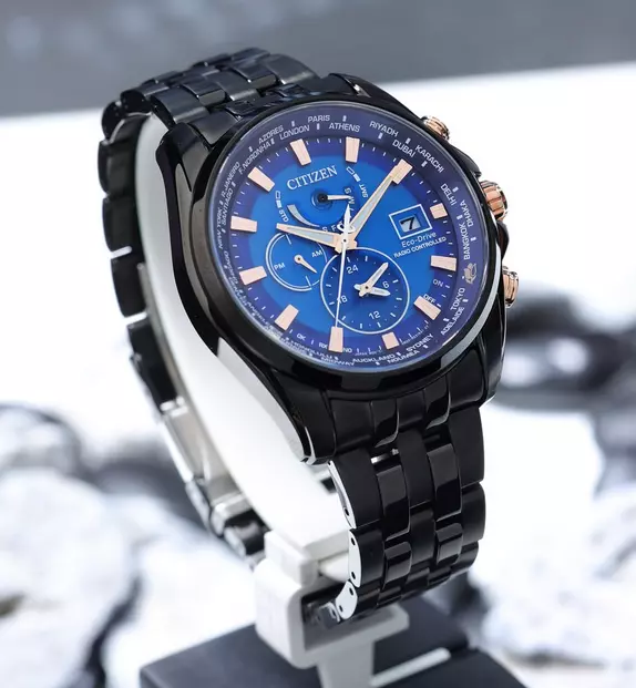 Citizen AT9126-82L นาฬิกาผู้ชาย Eco-Drive World Time Perpetual Alarm GMT Taiwan Limited Edition Men's Watch