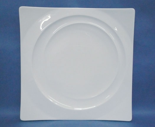 Square / Steak / Show Plate,จานสี่เหลี่ยม / จานสเต็ก,จานโชเพลท,จานเซรามิค,โบนไชน่า ขนาด 31.5x31.5 cm.N4509 Tyfoon Ceramics Bone China Trp.Tablewarethai