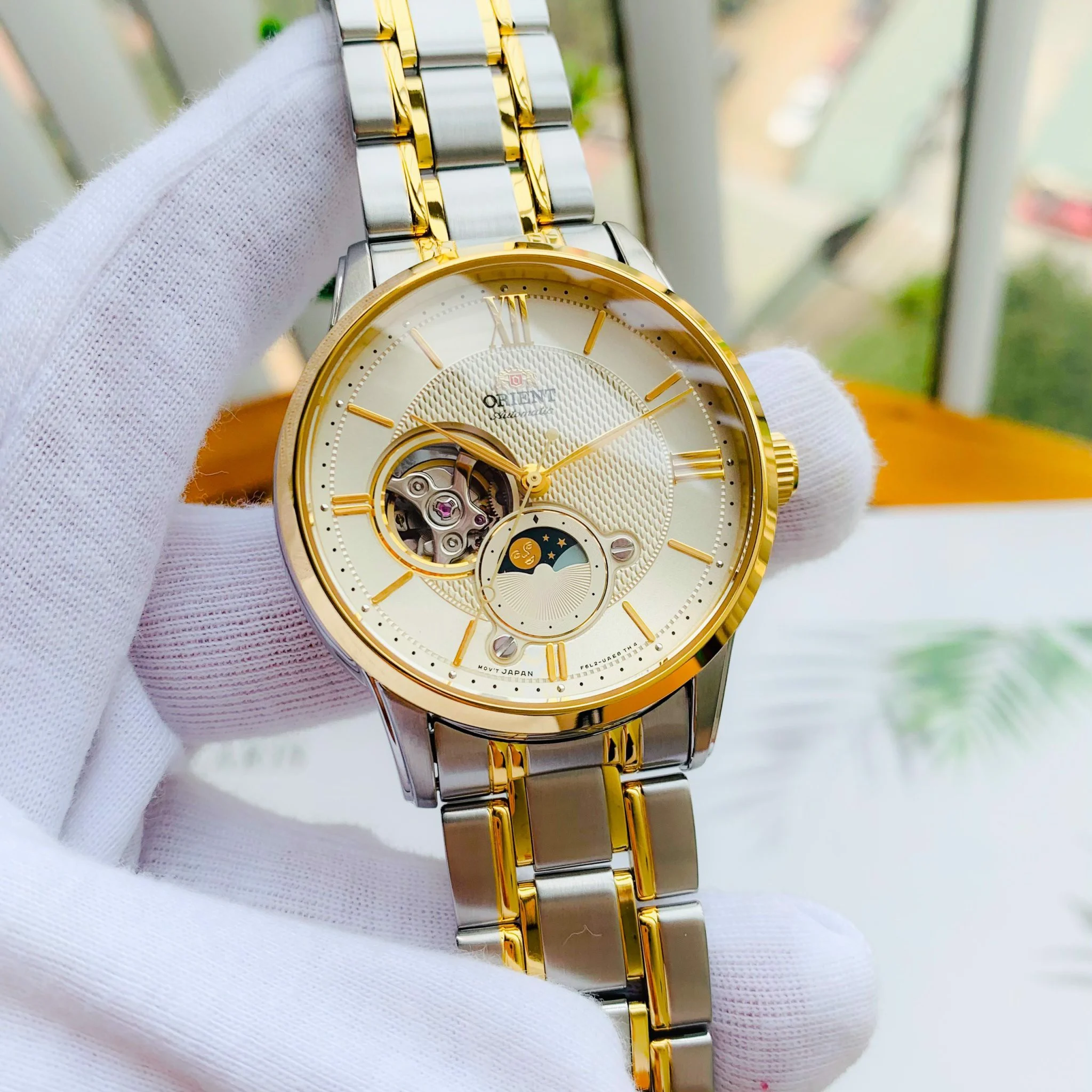 Orient RA-AS0007S10B นาฬิกาผู้ชาย Moonphase Automatic Men's Watch