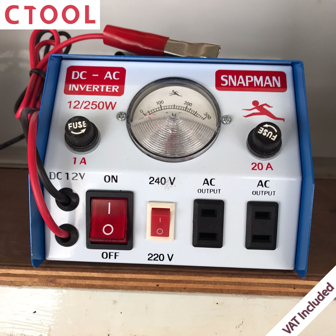 (สินค้าหมด)อินเวอร์เตอร์ หม้อแปลง 250W 12V DC to 220V AC Snapman ของแท้ - Authentic Inverter - ซีทูล Ctool