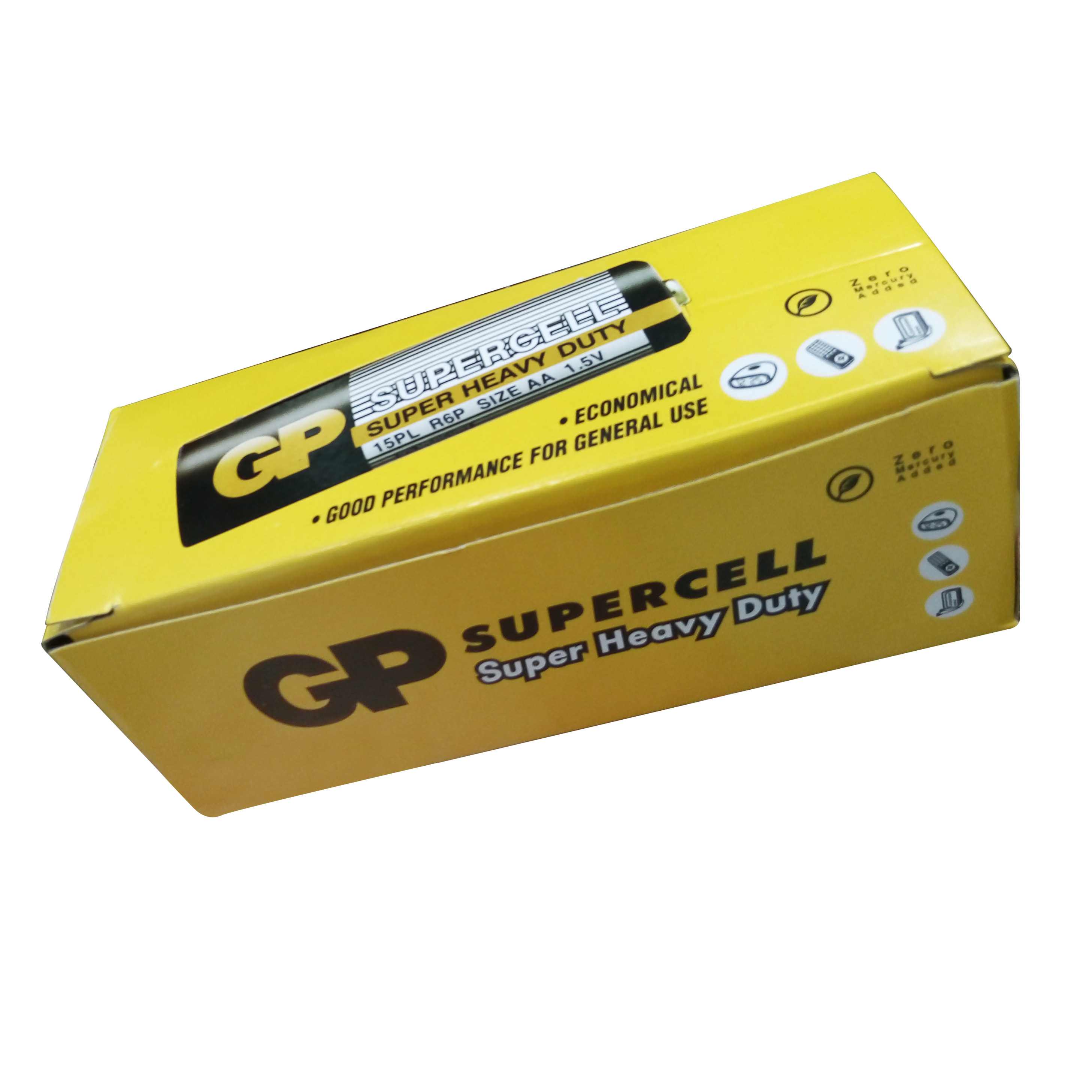 ถ่าน GP Super Cell Size ขนาด AA (2A) 1.5V Battery จำนวน 40 ก้อน ถ่านไฟฉาย ถ่านรีโมท อัลคาไลน์ แมงกานีส แบตเตอร์รี่