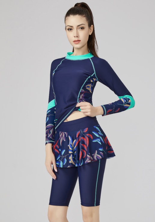 ชุดว่ายน้ำคนอ้วน แบบสปอร์ต 6xl พร้อมส่ง:ชุดว่ายน้ำไซส์ใหญ่สีน้ำเงินแขนยาวตัดขอบเขียวลายกราฟฟิก มาพร้อมกางเกงแต่งกระโปรงระบาย แบบสวยมากๆจ้า:รอบอก40-52นิ้ว เอว34-48นิ้ว สะโพก46-58นิ้ว