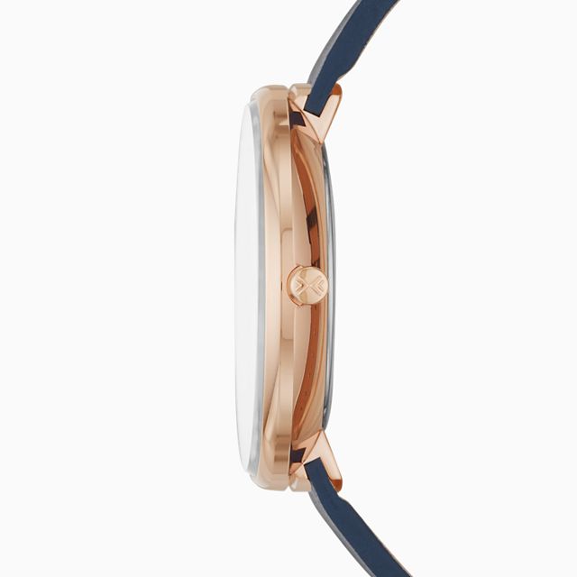 Skagen SKW2810 นาฬิกาผู้หญิง Gitte Blue Leather Quartz Women's Watch