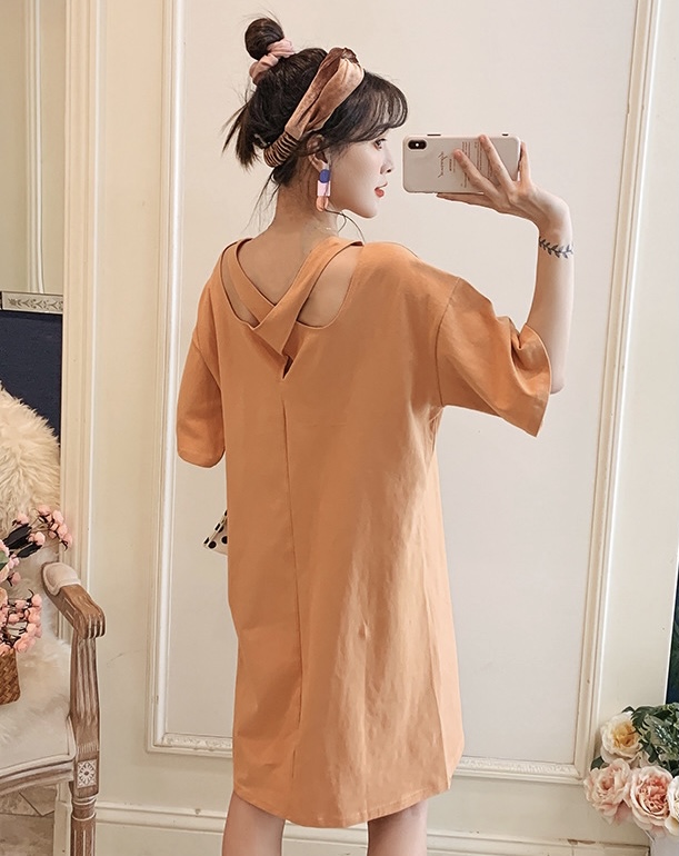 ชุดคลุมท้องแฟชั่นแขน 3 ส่วน ผ้าเนื้อนิ่มมาก พิมพ์ลาย ใส่สบายไม่ร้อน M L XL XXL