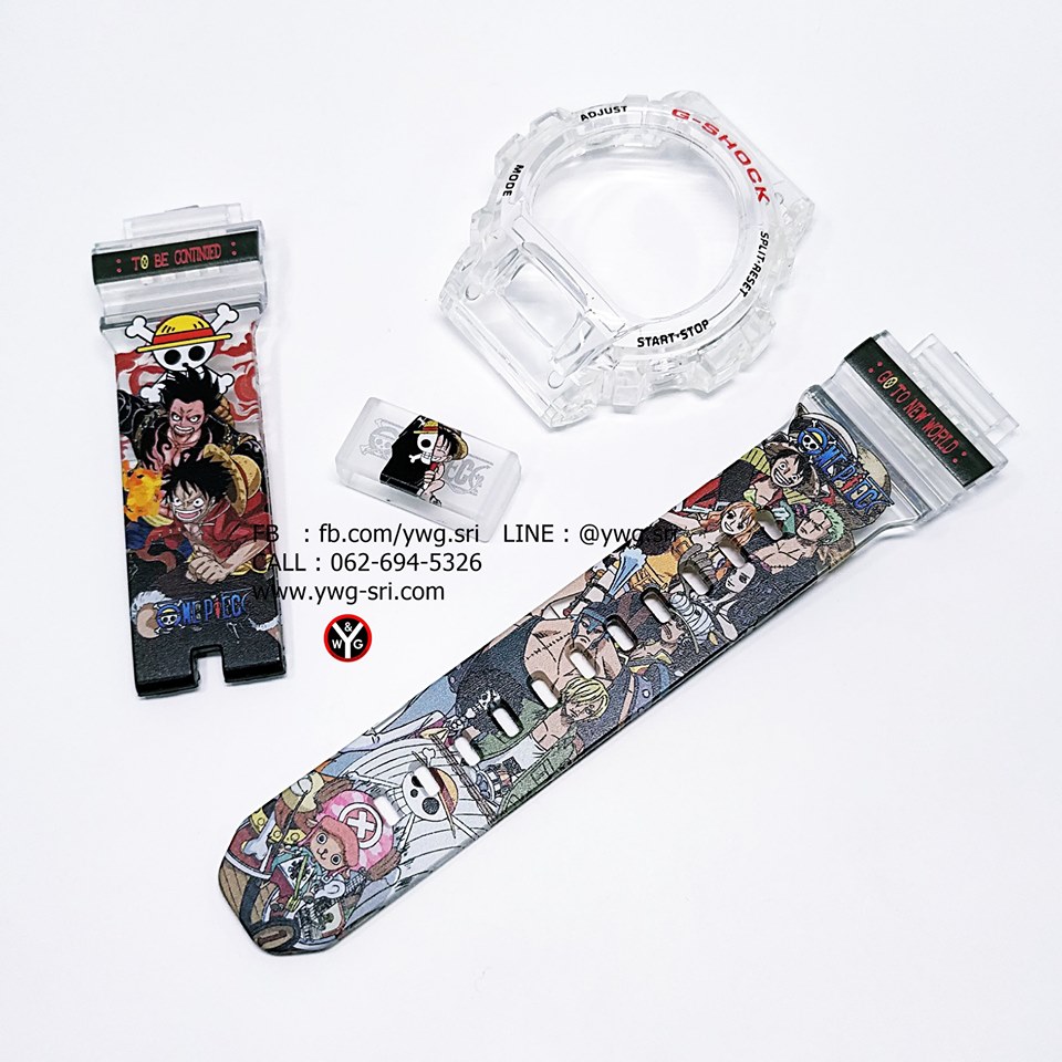 กรอบสาย G-SHOCK ใส่ไม่แท้ สกรีนลาย One Piece มองได้ 2 ด้าน ใส่ได้รับรุ่น GD-X6900