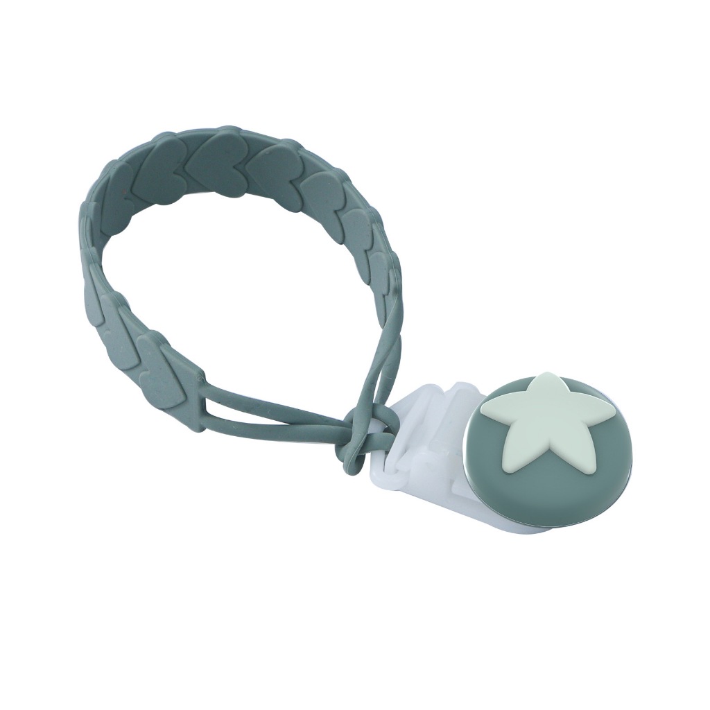 สายคล้องซิลิโคนลายหัวใจ food grade ยาว 28 ซม. สายคล้องจุกหลอกซิลิโคน