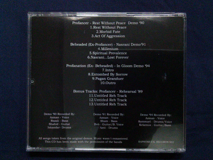 PROFANCER'Demos' CD