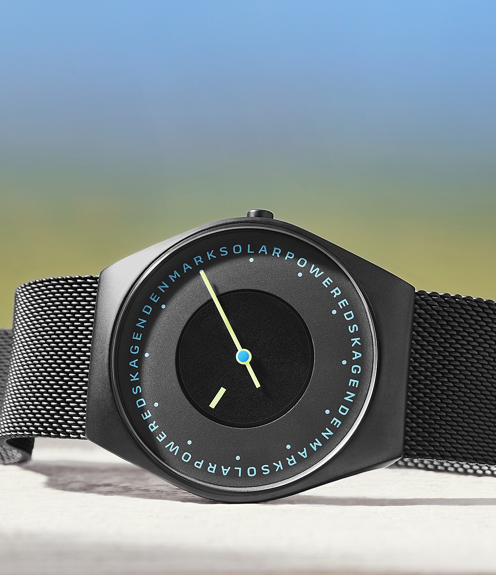 Skagen SKW6874 นาฬิกาผู้ชาย Grenen Solar Halo Midnight Stainless Steel Mesh Men's Watch