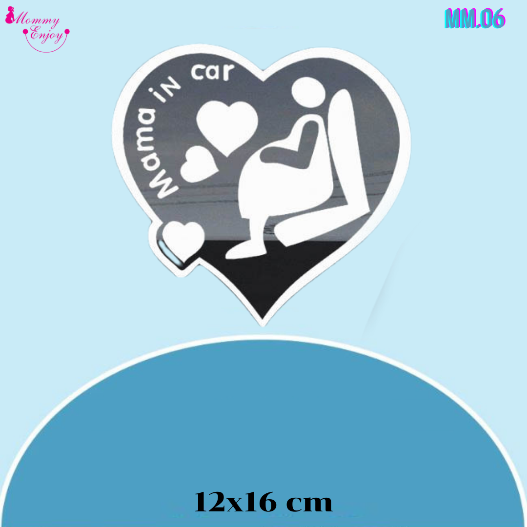 สติ๊กเกอร์ mama in car สติ๊กเกอร์อย่างดี สะท้องแสง เห็นชัดทั้งกลางวันและกลางคืน