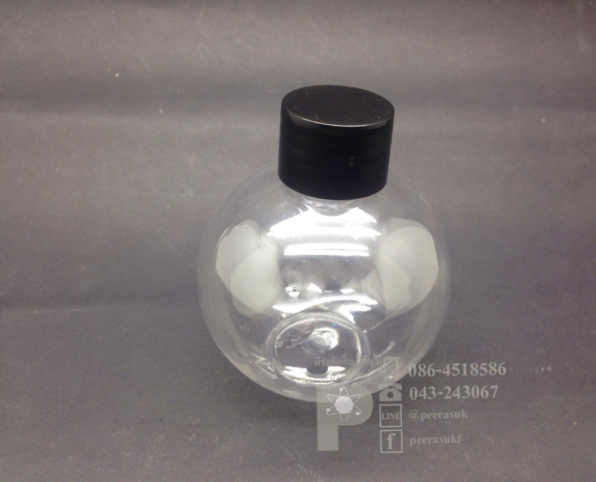 ขวดบอล 150 ml ใส+จุกรู+ฝาเกลียวดำ 10 ชิ้น