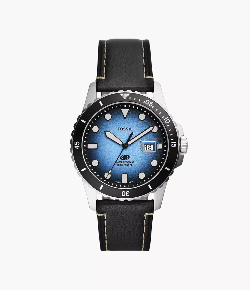 Fossil FS5960 นาฬิกาผู้ชาย Blue Dive Leather Quartz Men's Watch
