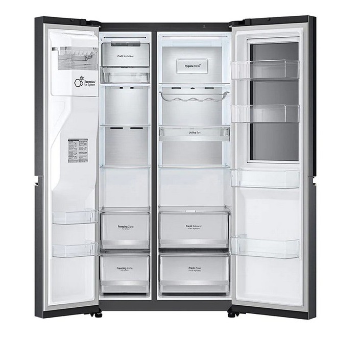 lg ตู้เย็นไซด์ บาย ไซด์ (22.4 คิว, สีดำ) รุ่น GC-X257CQES