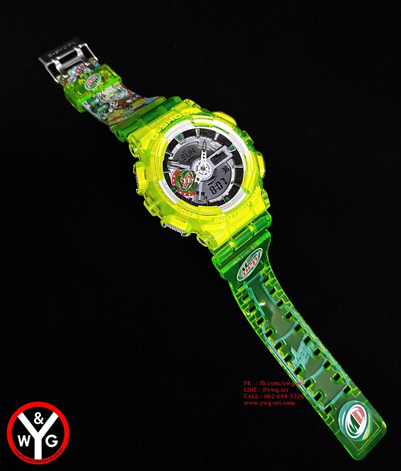 (หมดสั่งได้)G-SHOCK CUSTOM Mountain Dew สะท้อนแสง (GA-110) Set1