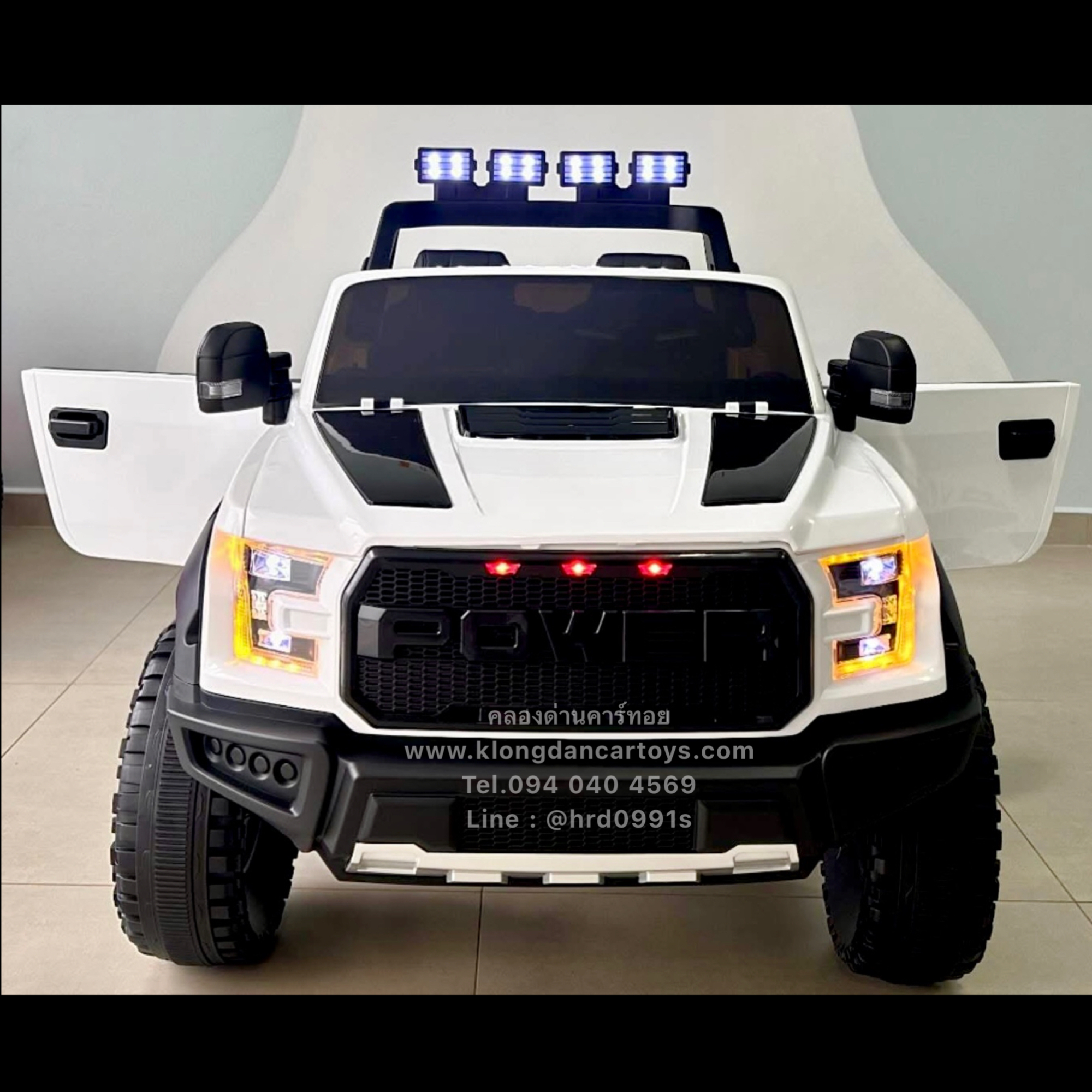 รถกะบะเด็กแบตเตอรี่Raptor4×4*คันใหญ่* (ออกตัวสมูท, 4มอเตอร์แบต12v7a, มีโช้คหน้าหลัง, โยกได้, บูลทูธกับมือถือ เล่นusb aux, รีโมทบูลทูธ) กะบะท้ายช่องใหญ่ ถอดชาร์จภายนอกได้