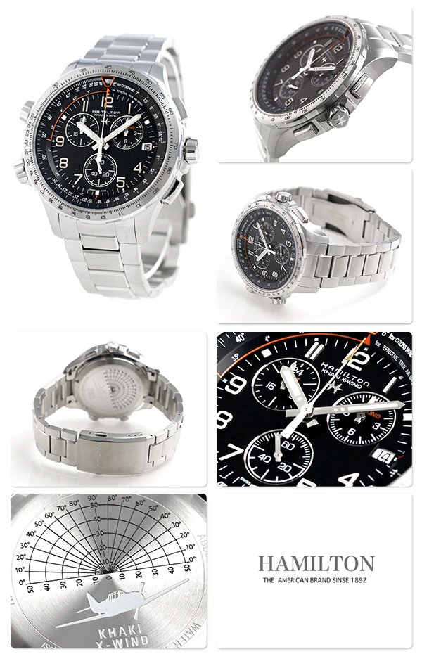 Hamilton H77912135 นาฬิกาผู้ชาย Hamilton รุ่น H77912135, Khaki Aviation X-Wind Chronograph Men's Watch