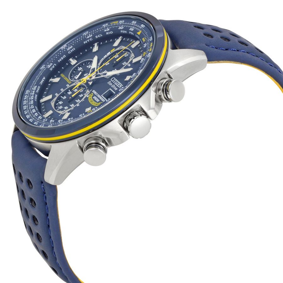Citizen AT8020-03L นาฬิกาข้อมือผู้ชาย Eco-Drive Global Radio Chrono Blue Angels Pilots Men's Watch
