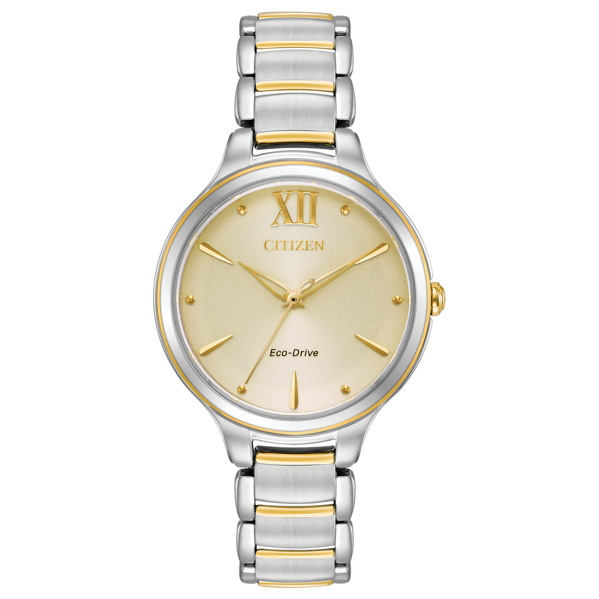 Citizen EM0554-82X นาฬิกาผู้หญิง Eco-Drive Citizen L Champagne Dial Two-Tone Women's Watch