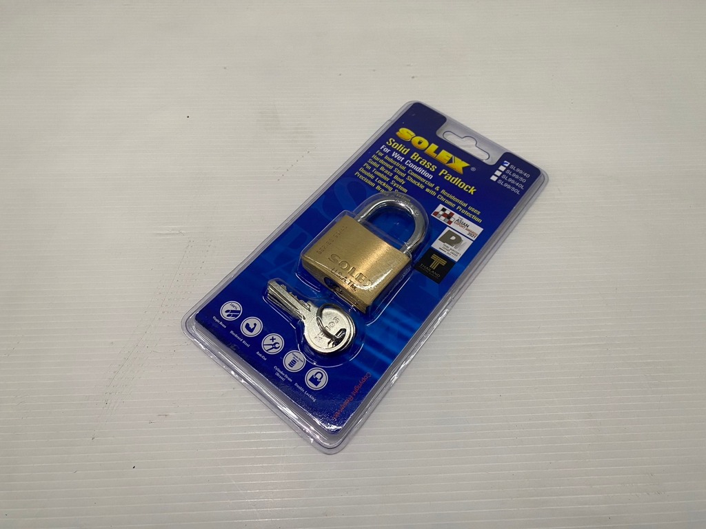 กุญแจแขวน แบบสปริง SL99 40mm. (แผง) SOLEX (8850879016136)