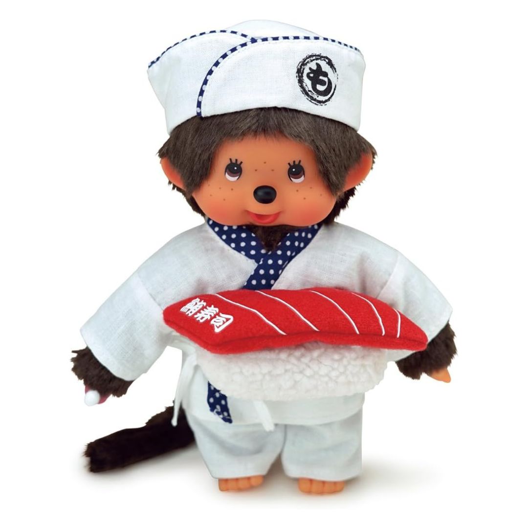 [PRE-ORDER] Monchhichi ตุ๊กตาม่อนชิชิคุง เชฟซูชิ Sushi Boy Size S H19 x W13 x D8 cm นำเข้าจากญี่ปุ่น お寿司屋さんモンチッチ 男の子 261031