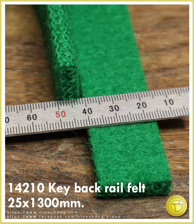 14210 Key back rail felt 25x1300mm. (Green)