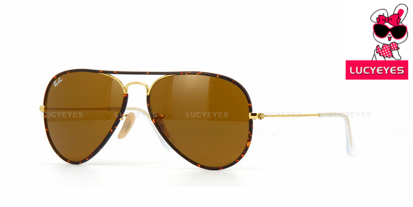 RAYBAN RB3025JM 001 AVIATOR Size 58 กรอบกระ เลนส์น้ำตาล