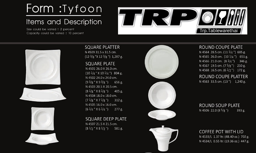Noodle Bowl / ถ้วยชามก๋วยเตี๋ยว,ชามขนม,ชามใส่อาหาร,จานเซรามิค,โบนไชน่า ขนาด 15 cm.N4518 Tyfoon Ceramics Bone China Trp.Tablewarethai