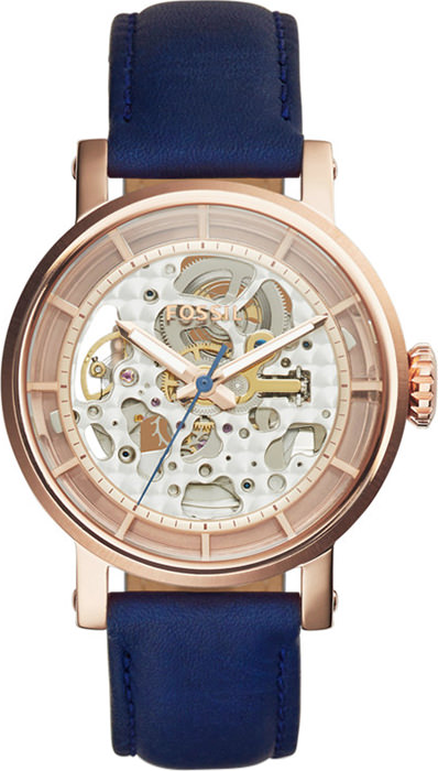 Fossil ME3086 นาฬิกาผู้หญิง Fossil รุ่น ME3086, Original Boyfriend Automatic Skeleton Dial Women's Watch