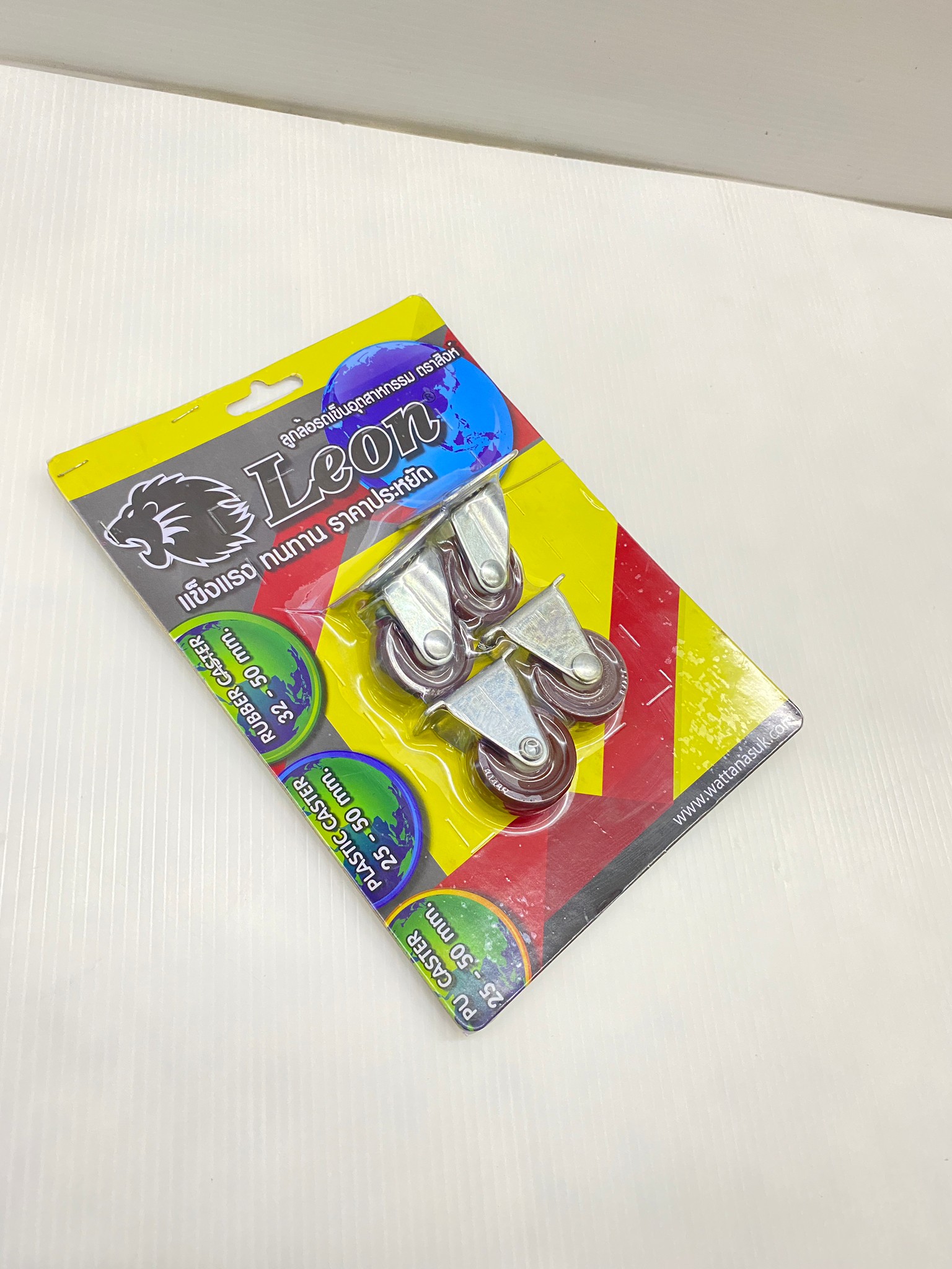 LEON ล้อพลาสติกโพลียูรีเทน แป้นหมุน/แป้นตาย 32 mm. (แบบแพ็ค 4 ชิ้น) #JLP3003