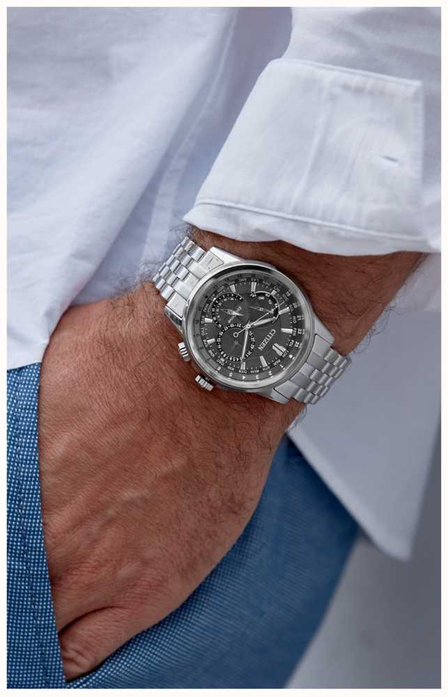 Citizen BU2080-51H นาฬิกาผู้ชาย Eco-Drive Calendrier World Time Men's Watch