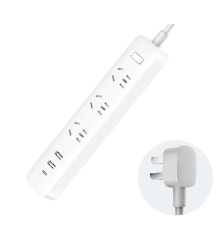 Xiaomi Power Strip 20W (2A1C) - รางปลั๊กไฟเสี่ยวหมี่ 20W (2A1C)-ขาแบน (แถมหัวแปลง)