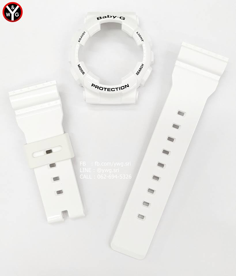 กรอบสาย BABY-G แท้ สีขาวเงาฟร้อนดำ ใส่ได้รับรุ่น BA-110