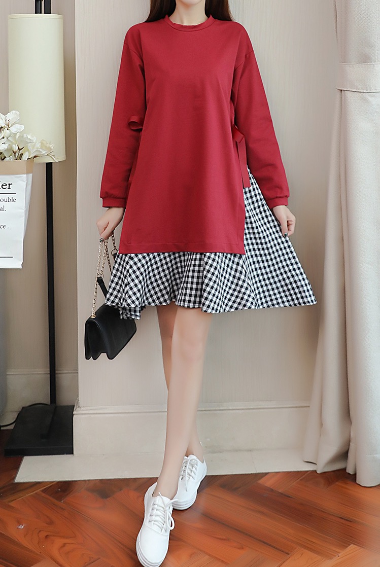 ชุดคลุมท้องแฟชั่นเทรนใหม่ แขนยาว มีโบว์ผูกด้านข้าง ใส่ได้ถึงคลอด สวยมากค่ะ M L XL XXL