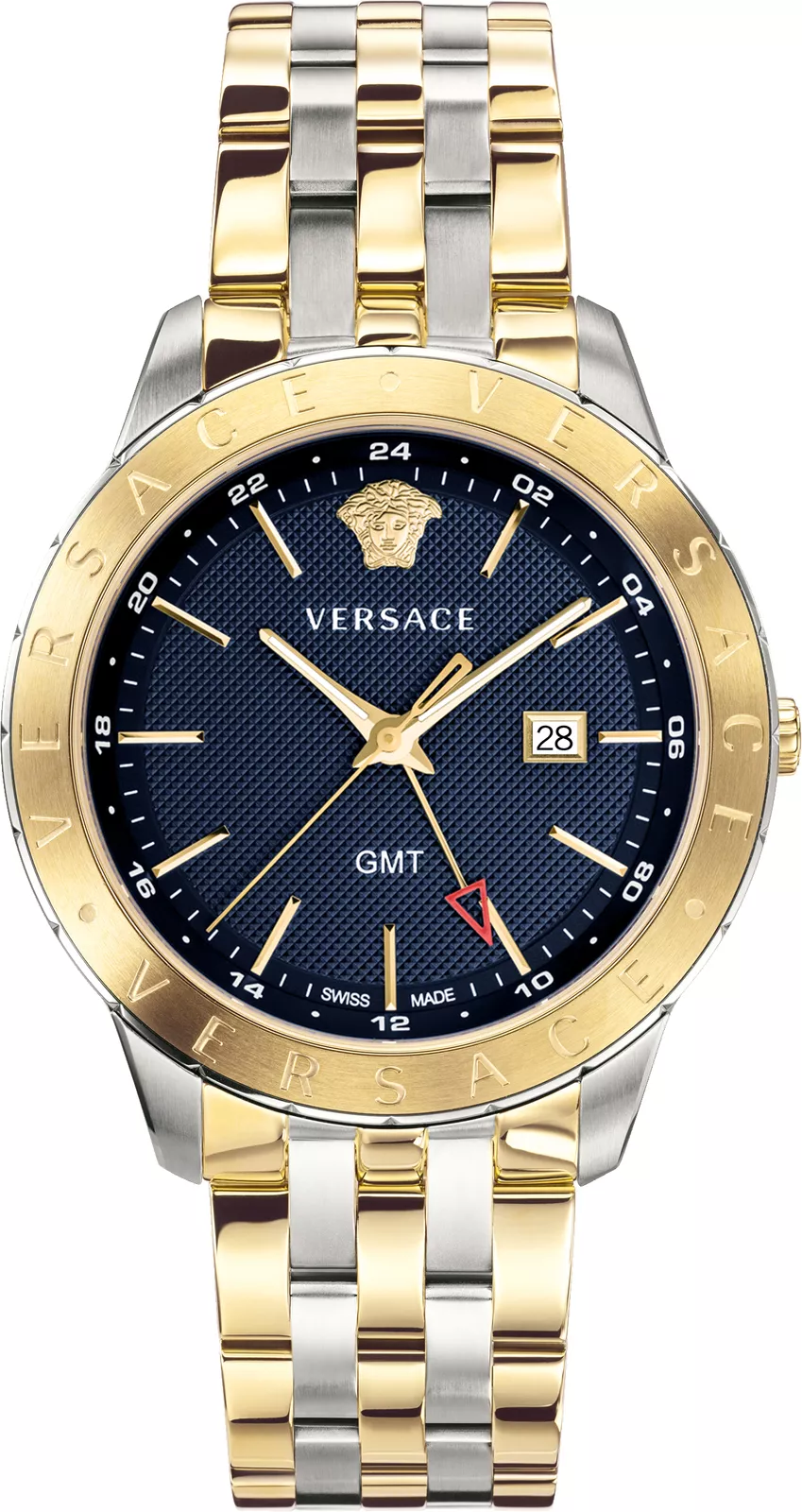 Versace VEBK01019 นาฬิกาผู้ชาย GMT Quartz Men's Watch