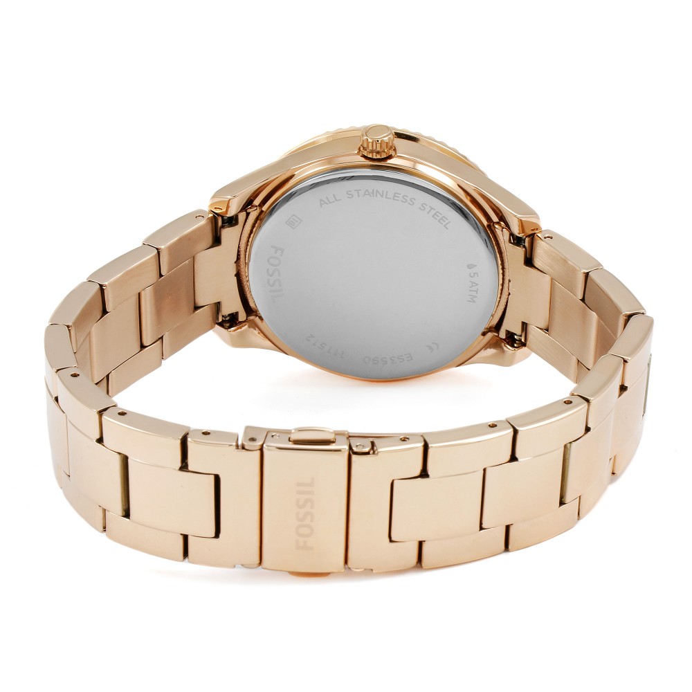 Fossil ES3590 นาฬิกาผู้หญิง Fossil รุ่น ES3590, Stella Rose Gold Multifunction Crystal Women's Watch