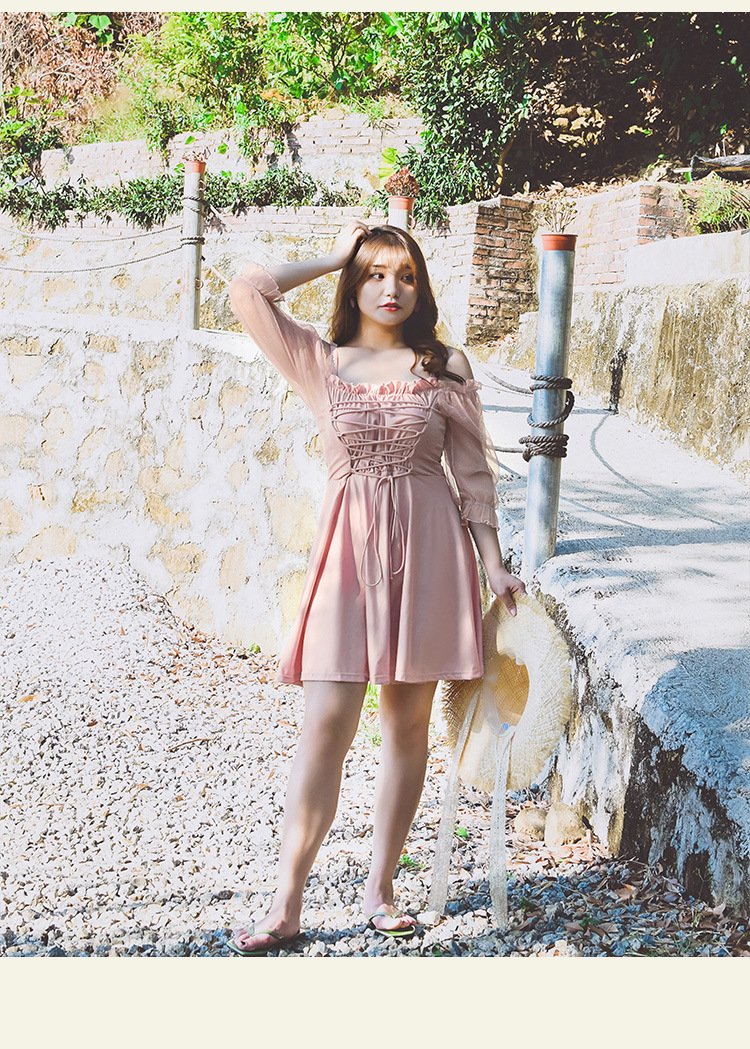 ชุดว่ายน้ำคนอ้วน 6xl พร้อมส่ง :ชุดว่ายน้ำไซส์ใหญ่ชุดเที่ยวทะเลสีชมพูถักสายด้านหน้าเว้าไหล่แขนซีทรู มีกางเกงขาสั้นใส่ด้านในแบบสวยน่ารักมากๆจ้า: ขนาด รอบอก 38 - 46 นิ้ว เอว 38 - 48 นิ้ว สะโพก 42 - 52 นิ้ว