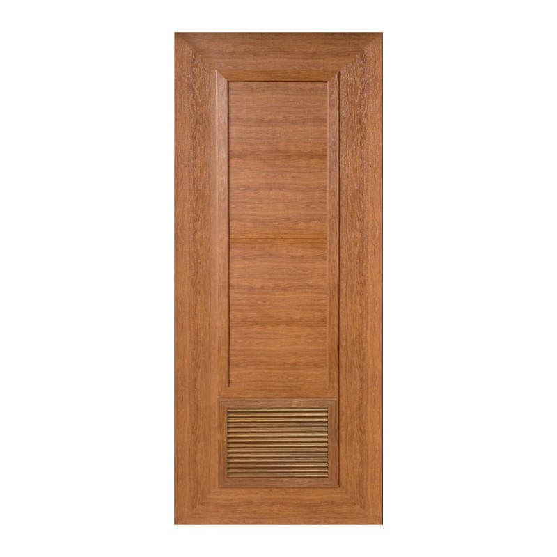 ประตูPSช่องลม 70x200cm. #DC7020-20/แบบเจาะ สีไม้สักทอง Yes Moulding (เฉพาะบาน)