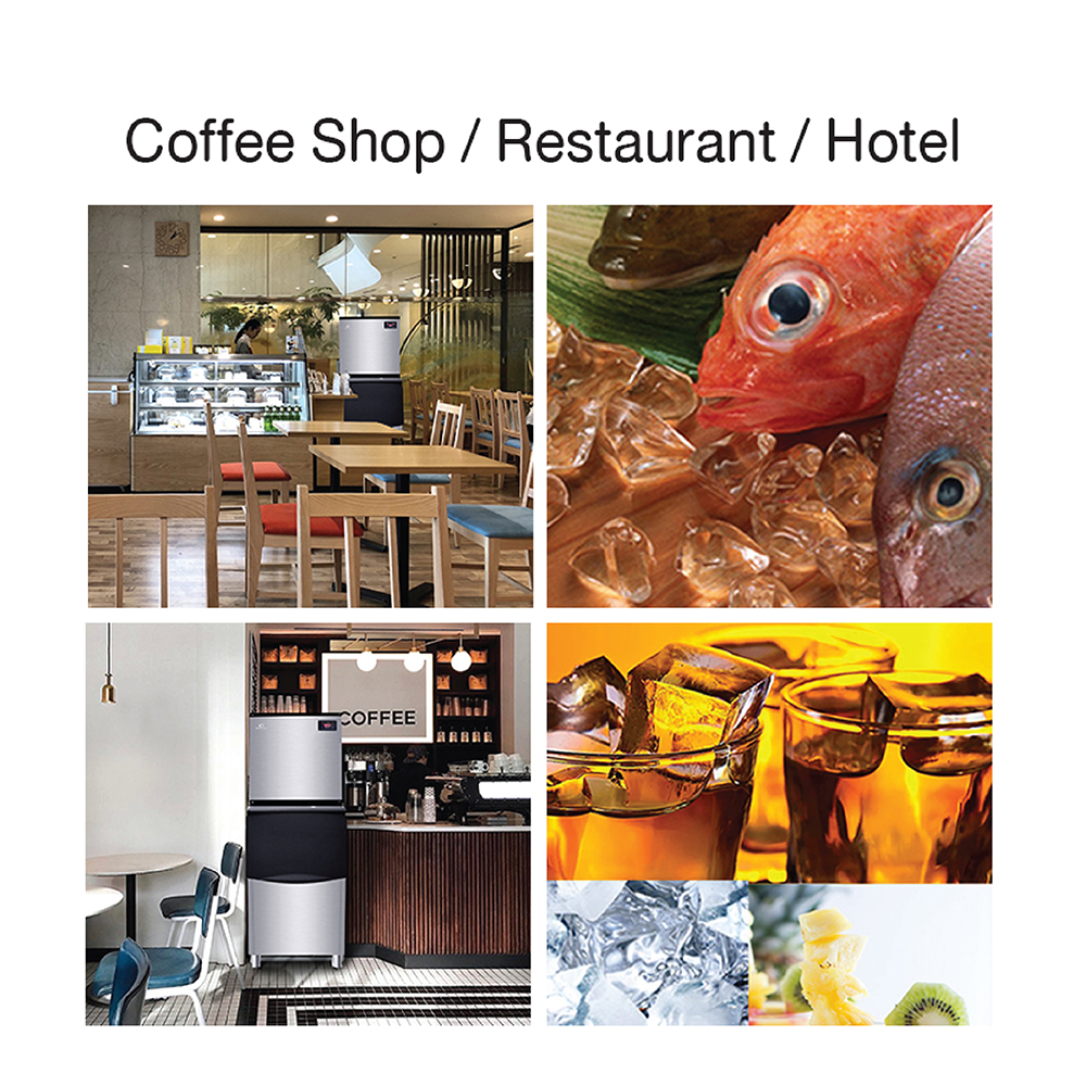 Rabbit ice เครื่องผลิตน้ำแข็งขนาดใหญ่ รุ่น HZB-300 สำหรับร้านกาแฟ ร้านอาหาร ร้านอาหารบุฟเฟ่ต์