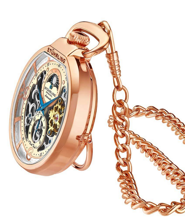 Stuhrling Original 991.03 นาฬิกาพก Mechanical Vintage Stainless Steel Pocket Watch