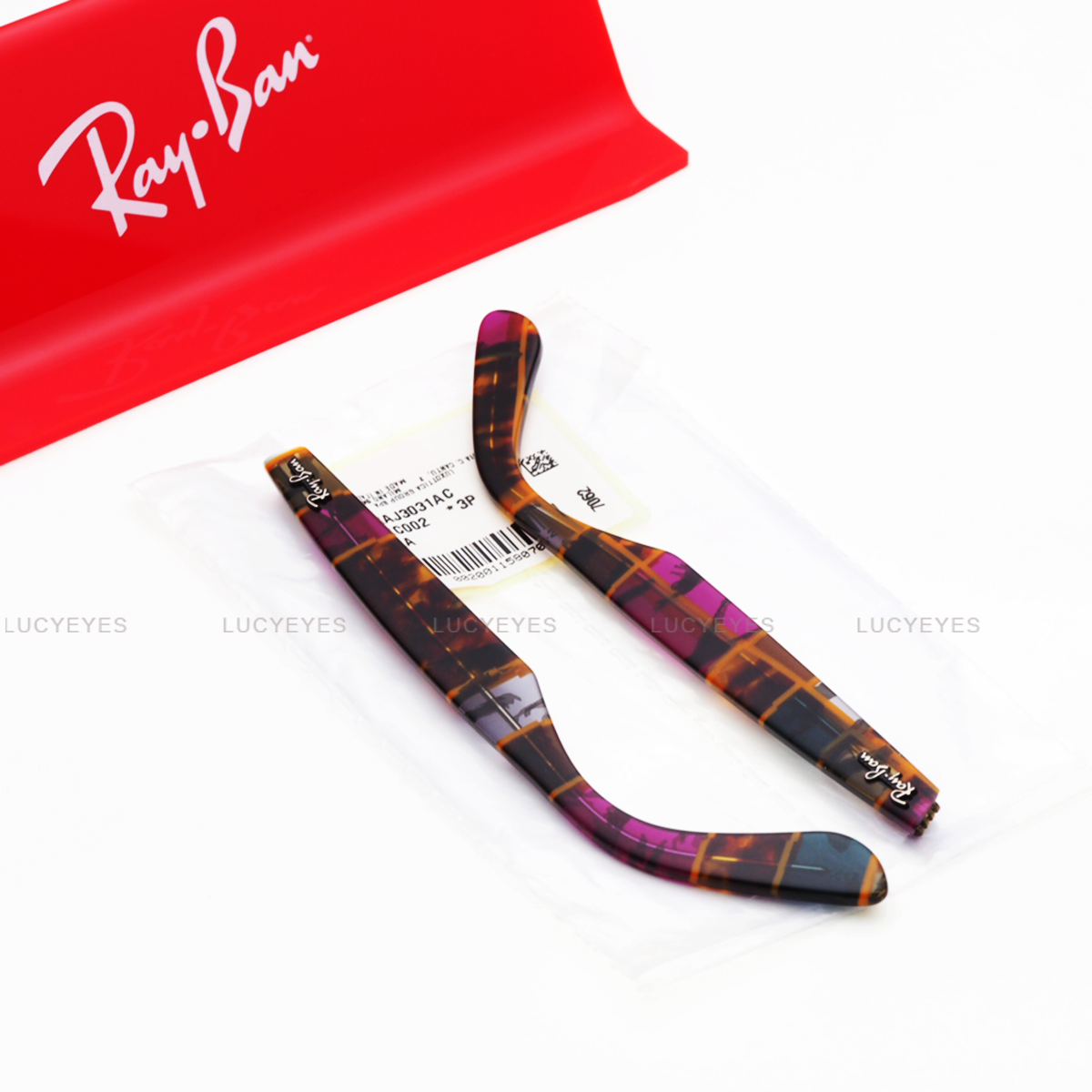 ขาแว่น RAYBAN แท้ 100% RB2140F WAYFARER ลายปริ้น สีม่วง